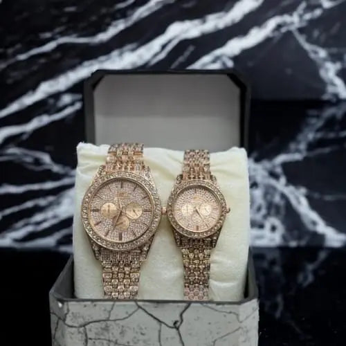 Beautiful Diamond Stone Couple Watch CVO Mart