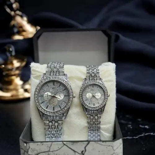 Beautiful Diamond Stone Couple Watch CVO Mart