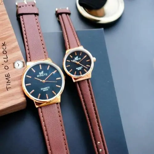 Decent Leather Strap Couple Watch CVO Mart