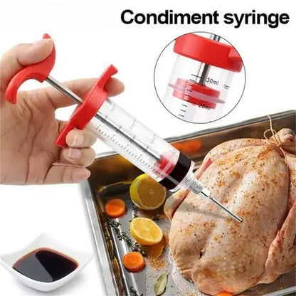 Meat Injector Roast Jus Seasoning Syringe Turkey Beef Marinated Meat Kitchen Tool CVO Mart