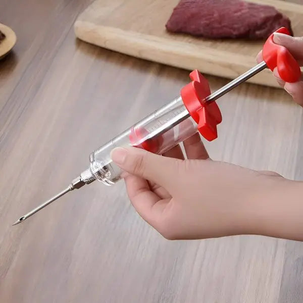 Meat Injector Roast Jus Seasoning Syringe Turkey Beef Marinated Meat Kitchen Tool CVO Mart