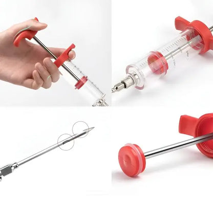 Meat Injector Roast Jus Seasoning Syringe Turkey Beef Marinated Meat Kitchen Tool CVO Mart