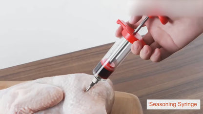 Meat Injector Roast Jus Seasoning Syringe Turkey Beef Marinated Meat Kitchen Tool